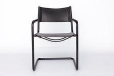 Mid-Century Bauhaus Cantilever Chair – Black Leather, Attributed to Mart Stam