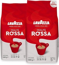 Lavazza Qualità Rossa Coffee Beans, Medium Roast, 1 kg Each, (Pack of 2)