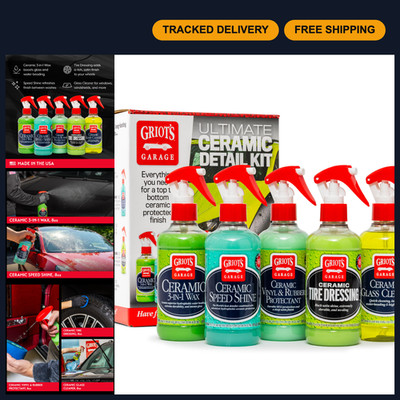 Ultimate Ceramic Detail Kit for Car Detailing - 8oz 3-in-1 Wax, Speed Shine, Tir