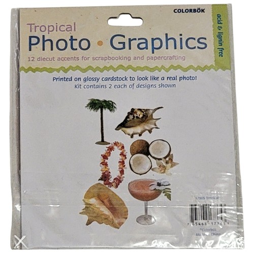 Colorbok Tropical Photo Graphics Die Cut Accents Scrapbooking Papercrafting Lei - Imagen 3 de 4