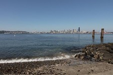 Photo:Seattle Washington USA Alki Beach Skyline Puget Sound 2018
