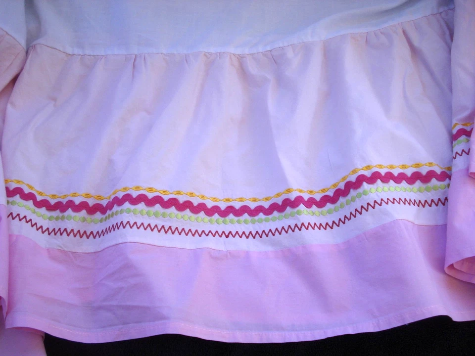 Amy Coe 婴儿女孩儿童房婴儿床裙灰尘荷叶边粉色二手状况完好 — 第 2/4 张图片