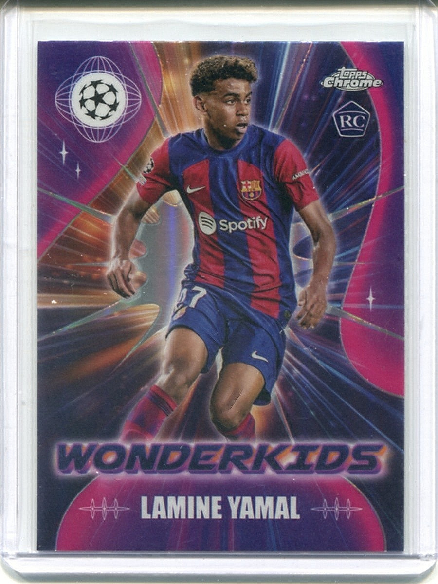 LAMINE YAMAL 2023-24 TOPPS CHROME WONDERKIDS #WK-3 FC BARCELONA RC view 1