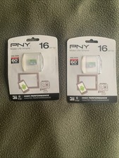 New In Package PNY 16GB Micro SD. High Performance. Speed Up To 60mb. Set of 2.