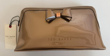 Ted Baker Rose Gold Curved Bow Large Wash Bag - NEW with tags