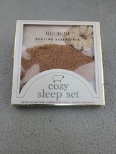 New Belle Maison Cozy Sleep Set Satin Pillow Case Sleep Mask Sherpa Scrunchie