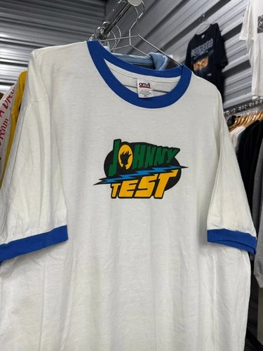 Rare Vintage Johnny Test Cartoon Network TV Show Ringer T-Sh Vintage vintage concert t-shirt, vintage, size XL, single stitch, B+ condition