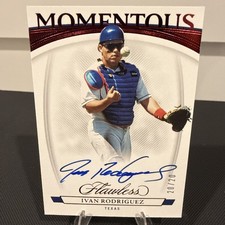 2023 Panini Flawless - Momentous Autograph Ivan Rodriguez Ruby 20/20 - On Card🔥