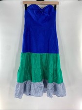 J. Crew Blue and Green Strapless Dress Size 2 Gently Used