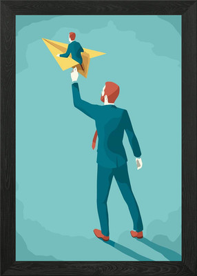 Paper Plane Success Gerahmtes Wandbild Poster Leinwanddruck Bild