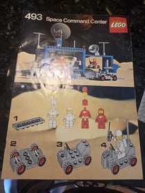 VTG LEGO Classic 493 Space Command Center NEAR Complete W/Box & Instructions 