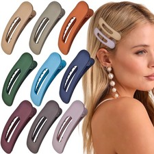 9PCS Small Flat Hair Clips Neutral Color Flat Claw Clips French Non-slip Barr...