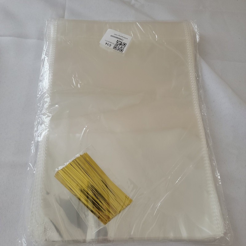 8" x 12" Clear Treat Bags OPP Cello Cellophane Flat Bag With 50Pcs ties