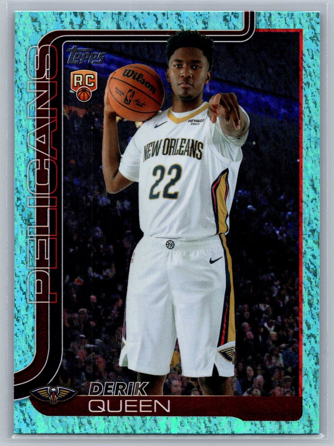 Derik Queen 2025-26 Topps Rookie Aqua Holo Foil #213