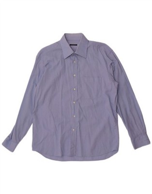 Roccobarocco Herren Hemd Größe 42 16 1/2 Large Blau Baumwolle WX22