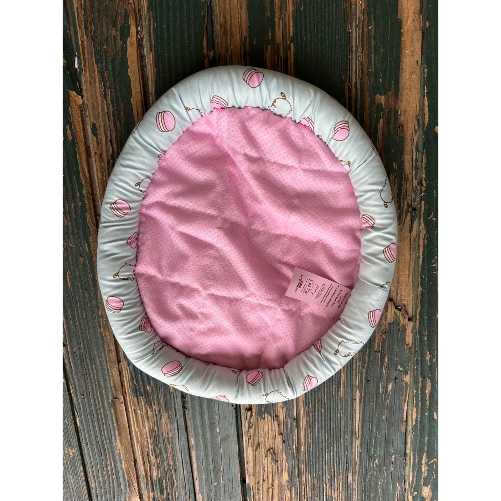 Pusheen Cat Kit Macaron Pet Bed Pink Blue Round Bolster CultureFly Exclusive