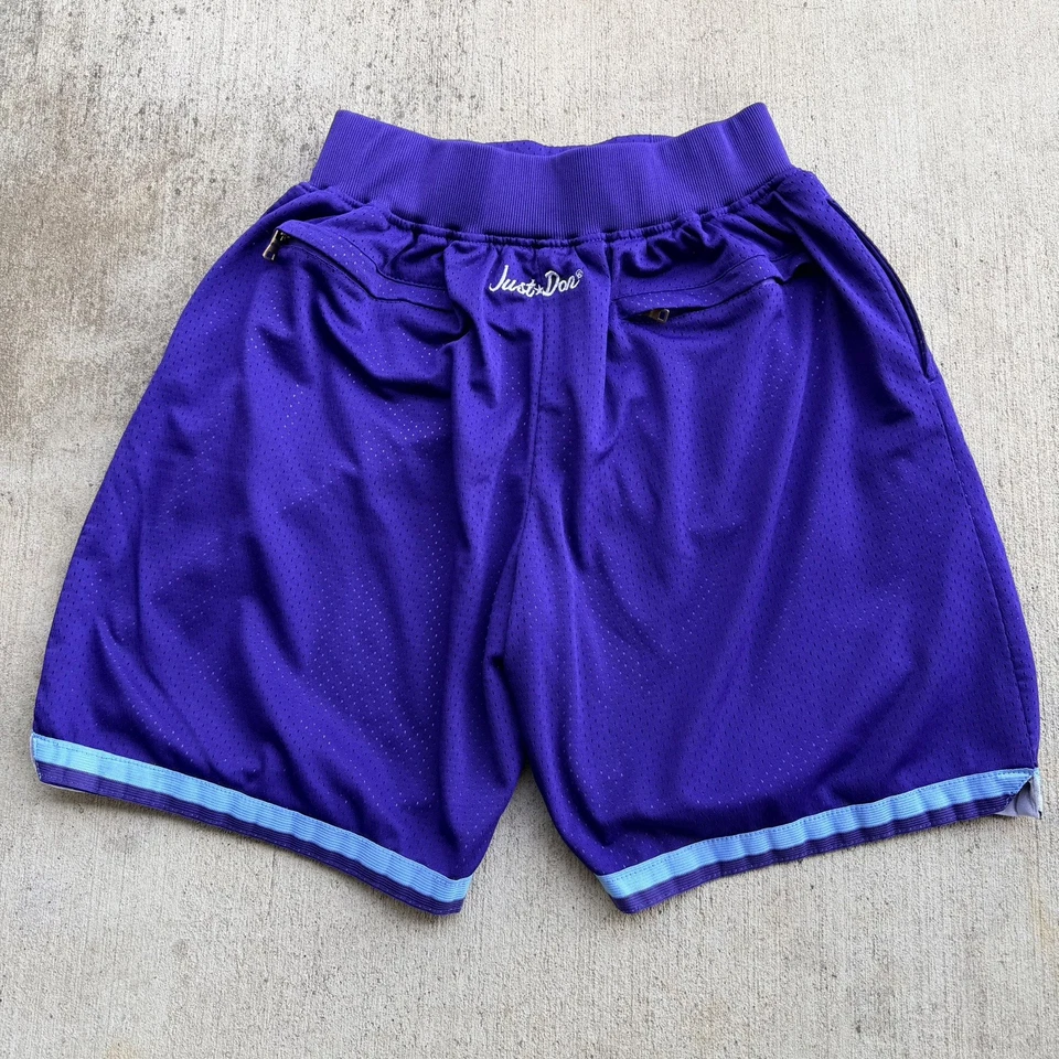 Pantalones Cortos Charlotte Hornets Just Don Para Hombre Grandes Púrpura NBA Baloncesto Hechos en EE. UU. Foto 4 de 4