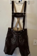 Men's Bavarian Tratchen Lederhosen German Oktoberfest Suede Leather Pant - 48