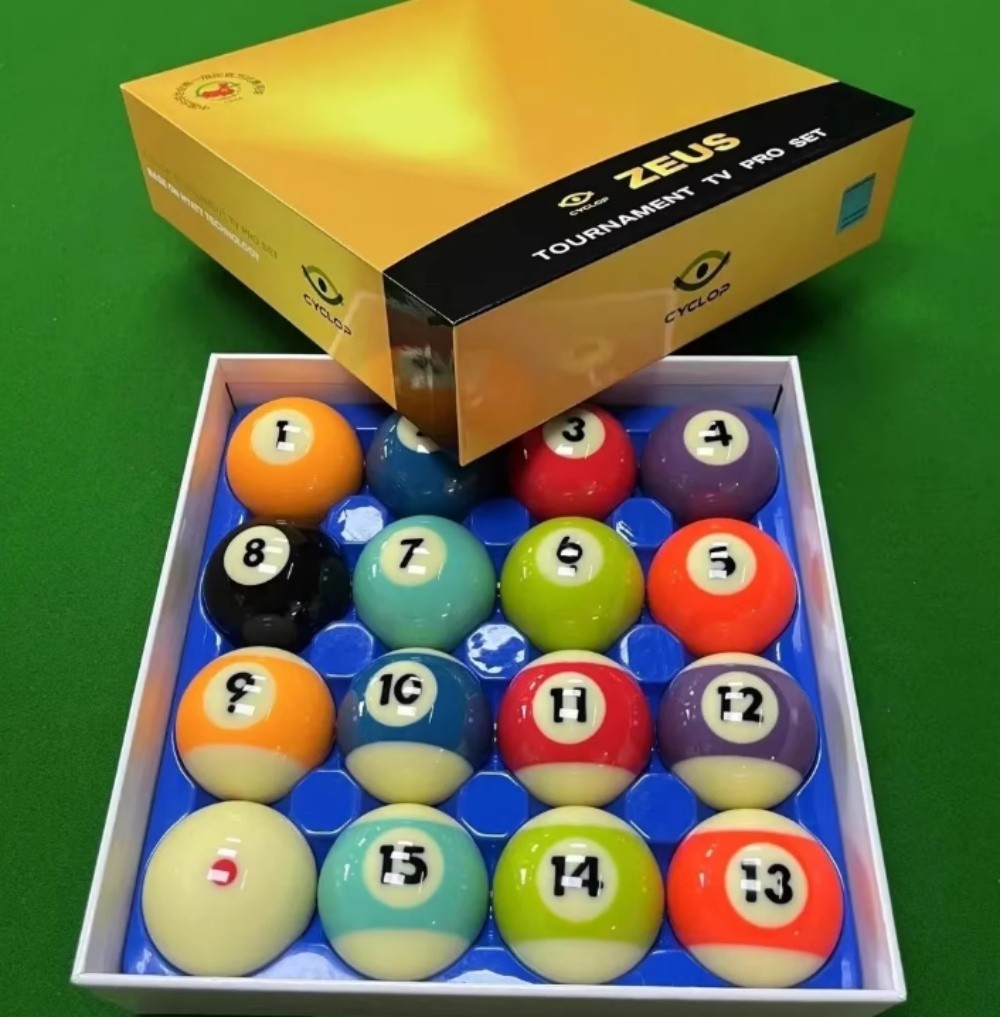 ビリヤード CYCLOP ZEUS TOURNAMENT TV PRO SET Cyclop Zeus Pool Balls Tournament TV Pro 2-1/4 Inch Complete Set