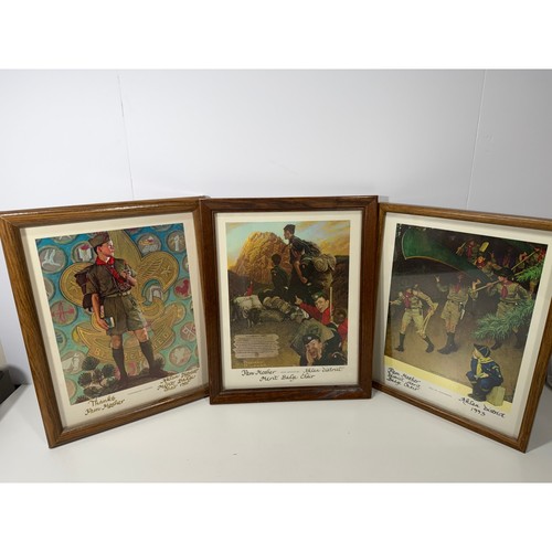Norman Rockwell Boy Scouts Framed Prints Set of 3 BSA Aklan District 1991 1993