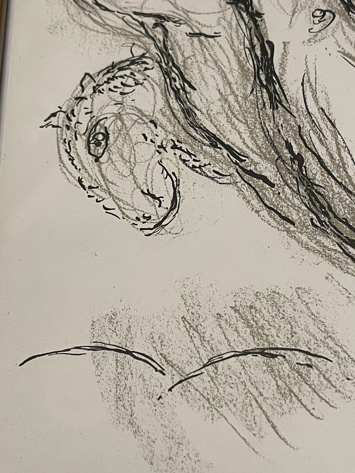 Litografía de 2 caras enmarcada de Marc Chagall, boceto de trabajo #5 Ópera de París, con certificado de autenticidad Foto 4 de 4