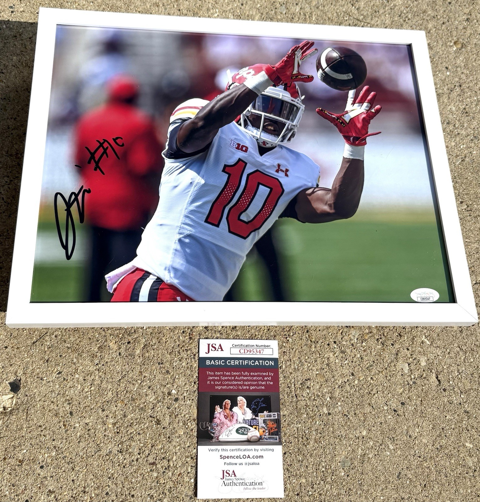 TAI FELTON SIGNED + FRAMED 11x14 Photo JSA COA Minnesota Vikings Maryland Terps 