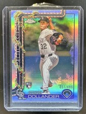 2025 Topps Holiday Chase Dollander Chrome RC Refractor Rookie #/499 Rockies