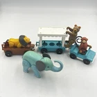 Vintage Fisher Price Little People Zoo Tram Train Cars And Set Of 4 Animals