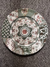 Vintage Mason's Ironstone Applique Dinner Plate Gold Trimmed & Green