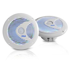 2 X 6.5'' Marine Audio Waterproof Speakers W/ Multi-Color LED Lights 150W White