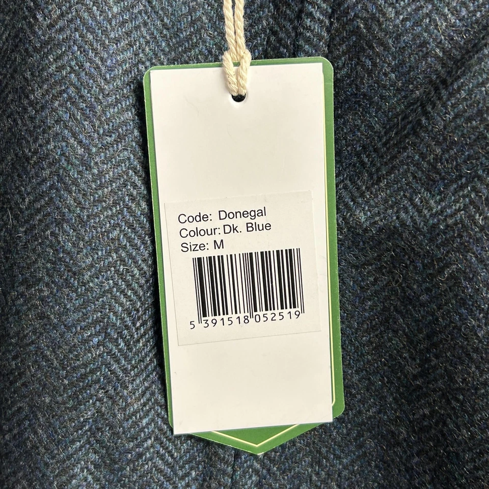 Куртка плетеная Emerald Isle мужская темно-синяя шерстяная смесь донегал на молнии размер M - Изображение 4 из 4