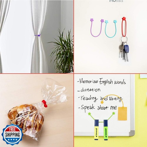 Fironst Reusable Silicone Magnetic Cable Ties, 7.48'' Magnetic Twist Ties for - Afbeelding 4 van 5