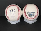 AJ Ewing Mets Auto Signed City Connect Logo Baseball Lets Go Mets! Beckett Holo