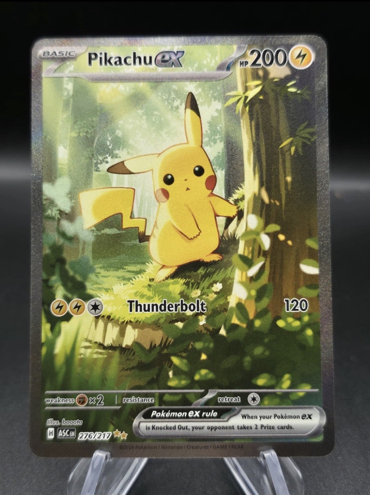 Pikachu ex 276/217 Ascended Heroes SIR Full Art Holo English Pokemon TCG