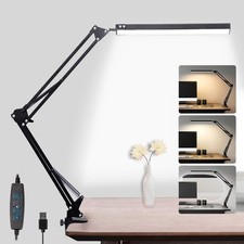 USB LED Desk Lamp with Clamp and Stand Swing Arm Eye Care Aluminum clip Clamp