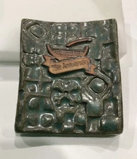 Small Green Pewabic Tile 75th Anniversary 2004 Detroit