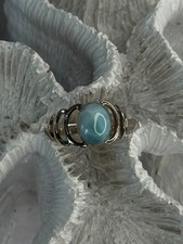 925 Sterling Silver Larimar Ring Size 7