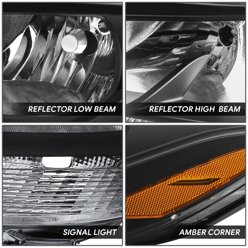 Conjunto de faros de lente ámbar carcasa negra para Mercedes-Benz Sprinter 19-22 Fit Foto 3 de 4