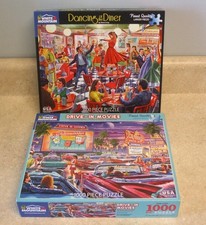 White Mountain  1000 Piece Jigsaw Puzzle  Lot 2  Dancing Diner  Drive Movies
