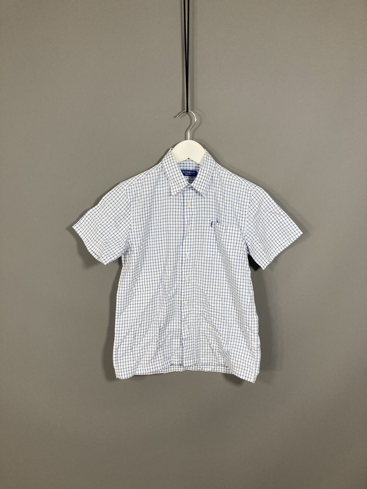 Camicia YVES SAINT LAURENT MANICA CORTA 10 anni Check Ottime condizioni Ragazzo
