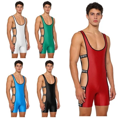 Herren Body Sport Jumpsuit Aushöhlen Bademode Trainingsanzug Trikot Rave Sexy - Bild 1 von 3