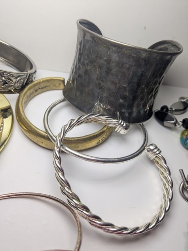 Large Bracelet Bundle Stretch Bangle Cuff Clamp Tennis - Picture 4 of 6