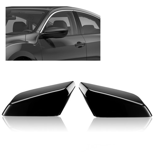 2X L+R Rearview Side Mirror Cover Cap Gloss Black For Honda 10th Civic 2016~2021 - Picture 10 of 16