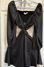NWOT ASTR The Label Women’s Mini Cut Out Black LS Dress Size S Party Cocktail