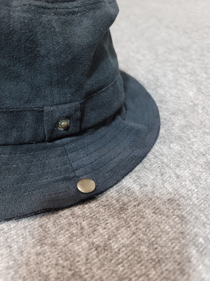 Dsquared2 Unisex Adultos Sombrero Cubo Talla Única Negro Gamuza Logo Raro  Foto 3 de 4