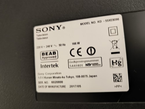 Sony Bravia 55 Zoll TV – KD-55XE8096 – Bastlergerät/Ersatzteile + Originalkarton