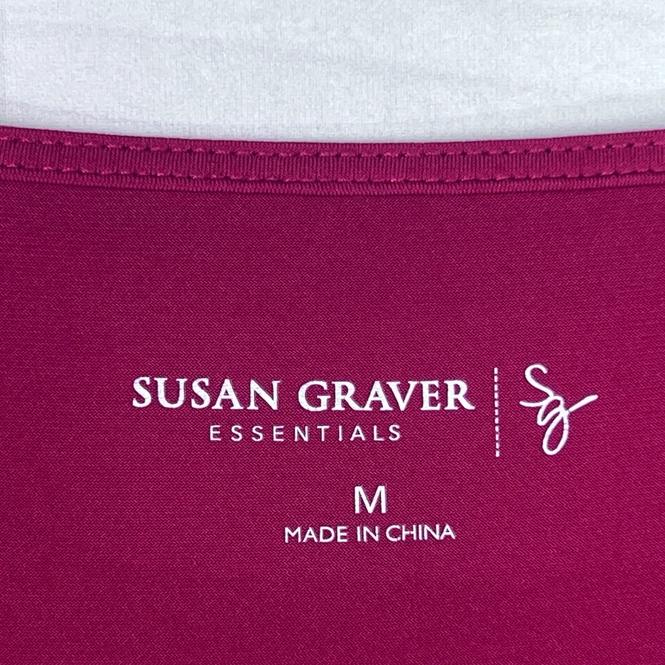 Susan Graver Top Womens M Red Essentials Blouse Liquid Knit Square Neck Pullover - Изображение 4 из 4