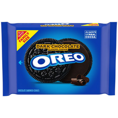 OREO Dark Chocolate Creme Chocolate Sandwich Cookies, Family Size,17 oz