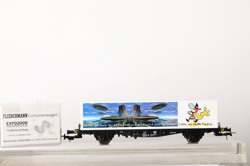 Fleischmann H0 EXPO 2000 Containerwagen mit Container EXPO Twipsy in OVP (346079 | Zustand: Gebraucht
