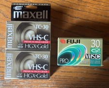 MAXELL FUJIFILM Pro TC-30 HGC-Gold VHS-C Blank Camcorder Tape